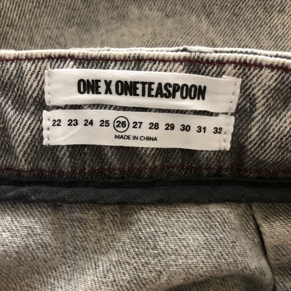 One X One Teaspoon Acid Wash Exposed Zipper Denim Skirt - Picture 5 of 12